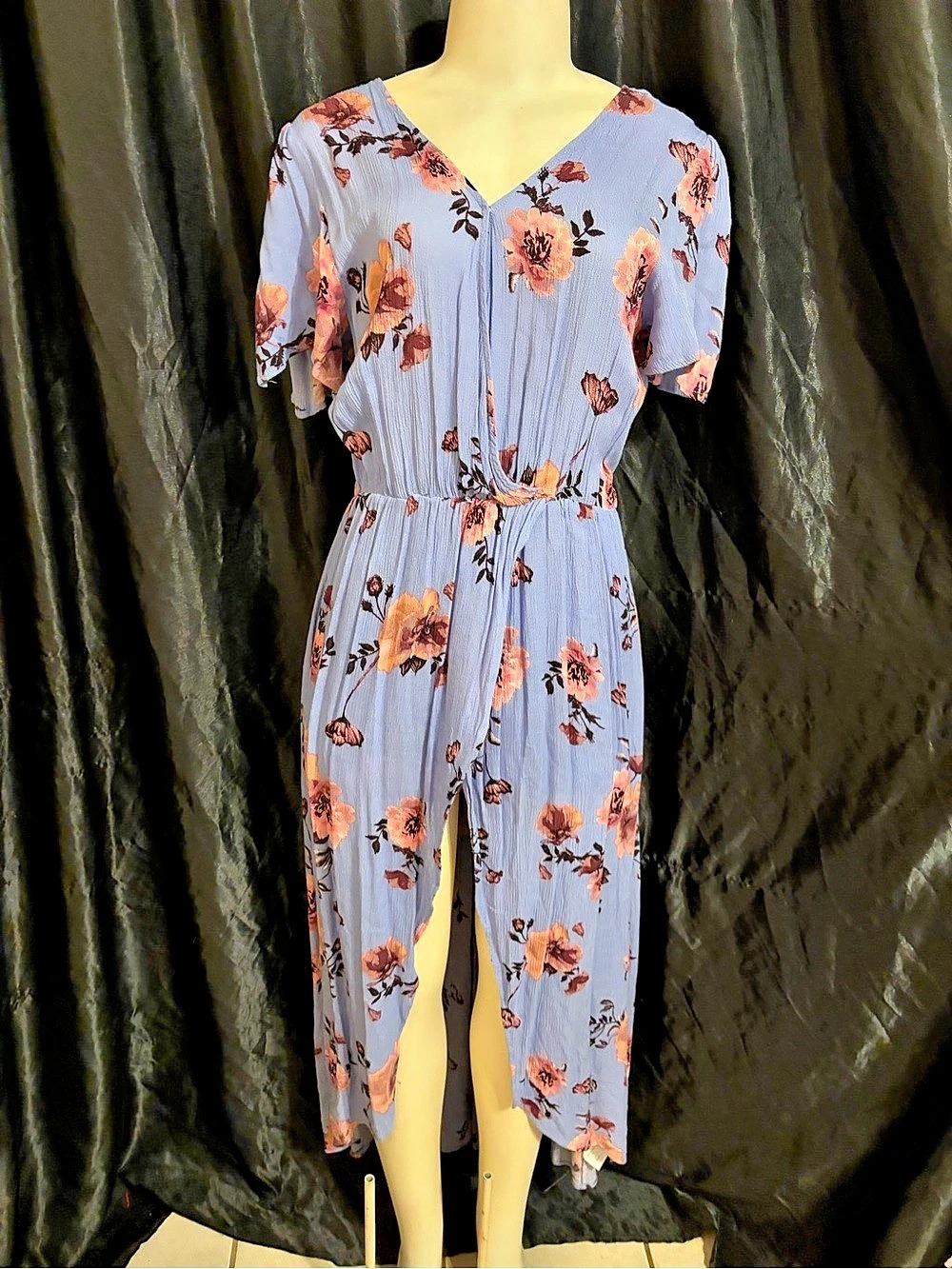mi ami Floral Jumpsuit in Blue & Pink Size Medium